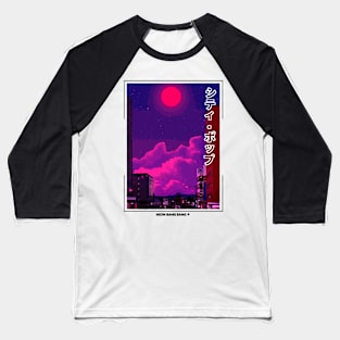 Synthwave Neon Nights - Japanese Streetwear Baseball T-Shirt